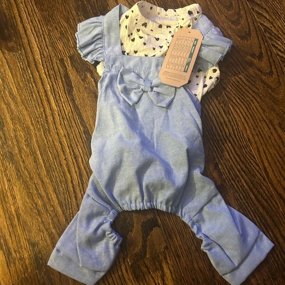 NEW Kensington Kennel Club super cute bow tie romper with heart print, Small - Picture 2 of 5